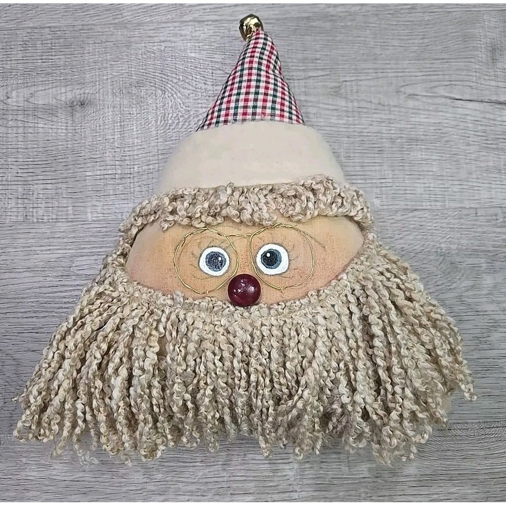 Vintage Santa Clause Mop Head‎ 13"×12"  Decorative pillow Christmas